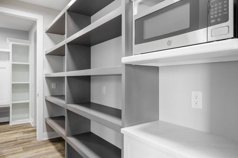 Gray pantry built-ins