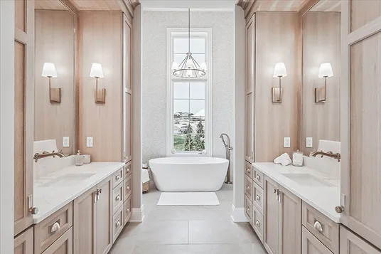 Custom bathroom interior view